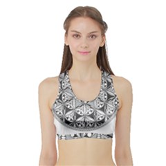 Flower Of Life T- Shirt Flower Of Life Mandala T- Shirt Sports Bra With Border by maxcute