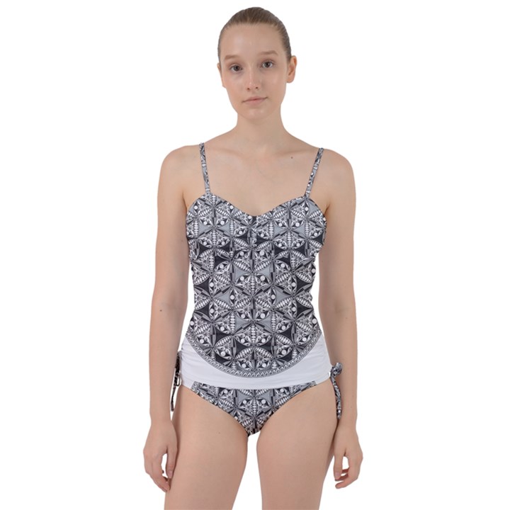 Flower Of Life T- Shirt Flower Of Life Mandala T- Shirt Sweetheart Tankini Set