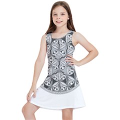 Flower Of Life T- Shirt Flower Of Life Mandala T- Shirt Kids  Lightweight Sleeveless Dress by maxcute