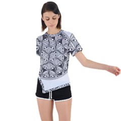 Flower Of Life T- Shirt Flower Of Life Mandala T- Shirt Asymmetrical Short Sleeve Sports Tee by maxcute