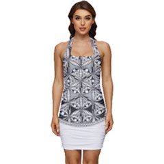 Flower Of Life T- Shirt Flower Of Life Mandala T- Shirt Sleeveless Wide Square Neckline Ruched Bodycon Dress by maxcute