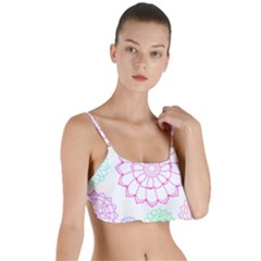 Flower Pattern T- Shirt Colorful Groovy Flower Pattern Outline T- Shirt Layered Top Bikini Top  by maxcute