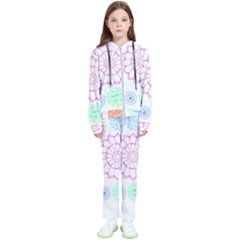 Flower Pattern T- Shirt Colorful Groovy Flower Pattern Outline T- Shirt Kids  Tracksuit by maxcute