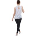 Flower Pattern T- Shirt Elegant Flower Pattern Outline T- Shirt Mock Neck Chiffon Sleeveless Top View2