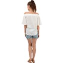 Flower Pattern T- Shirt Elegant Flower Pattern Outline T- Shirt Off Shoulder Short Sleeve Top View2