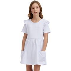 Flower Pattern T- Shirt Elegant Flower Pattern Outline T- Shirt Kids  Frilly Sleeves Pocket Dress by maxcute