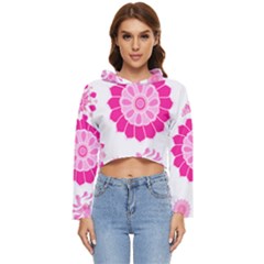 Flower Pattern T- Shirt Pink Psychedelic Floral Power Pattern T- Shirt Women s Lightweight Cropped Hoodie by maxcute