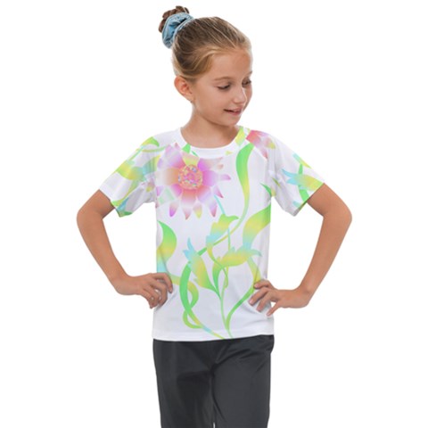 Flower Pattern T- Shirtflower T- Shirt Kids  Mesh Piece Tee by maxcute