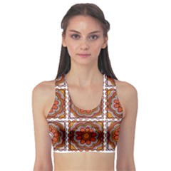 Flower T- Shirt Flower Granny Square Print T- Shirt Sports Bra by maxcute