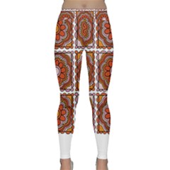 Flower T- Shirt Flower Granny Square Print T- Shirt Classic Yoga Leggings by maxcute