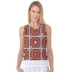 Flower T- Shirt Flower Granny Square Print T- Shirt Women s Basketball Tank Top by maxcute