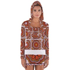 Flower T- Shirt Flower Granny Square Print T- Shirt Long Sleeve Hooded T-shirt by maxcute