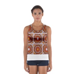 Flower T- Shirt Flower Granny Square Print T- Shirt Sport Tank Top  by maxcute