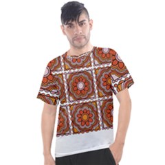 Flower T- Shirt Flower Granny Square Print T- Shirt Men s Sport Top by maxcute