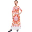 Flower T- Shirt Flower Granny Square T- Shirt Kids  Quarter Sleeve Maxi Dress View1