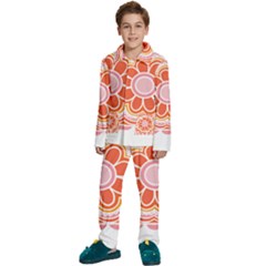 Flower T- Shirt Flower Granny Square T- Shirt Kids  Long Sleeve Velvet Pajamas Set by maxcute