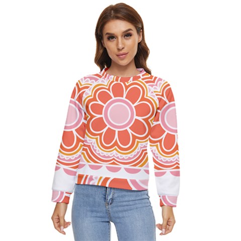 Flower T- Shirt Flower Granny Square T- Shirt Women s Long Sleeve Raglan Tee by maxcute