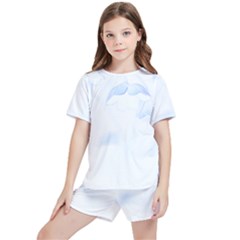 Flower T- Shirt Hellebore Flower T- Shirt Kids  Tee And Sports Shorts Set