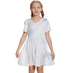 Flower T- Shirt Hellebore Flower T- Shirt Kids  Short Sleeve Tiered Mini Dress