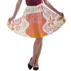 Flower T- Shirt Keep On Growing T- Shirt A-line Skater Skirt by maxcute