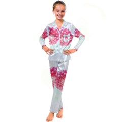 Flower T- Shirtflower T- Shirt Kid s Satin Long Sleeve Pajamas Set by maxcute