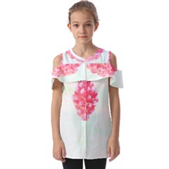 Flower T- Shirtflower T- Shirt Fold Over Open Sleeve Top by maxcute