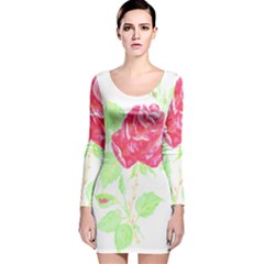 Flowers Art T- Shirtflower T- Shirt (1) Long Sleeve Velvet Bodycon Dress by maxcute