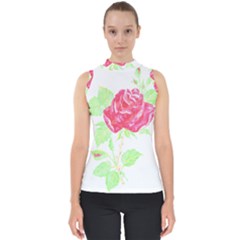 Flowers Art T- Shirtflower T- Shirt (1) Mock Neck Shell Top by maxcute