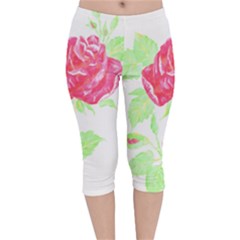 Flowers Art T- Shirtflower T- Shirt (1) Velvet Capri Leggings  by maxcute