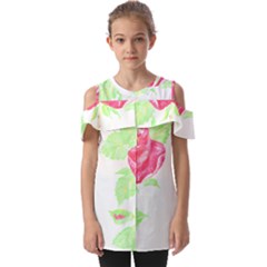 Flowers Art T- Shirtflower T- Shirt (1) Fold Over Open Sleeve Top