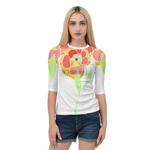 Flowers Art T- Shirtflower T- Shirt (2) Quarter Sleeve Raglan Tee by maxcute