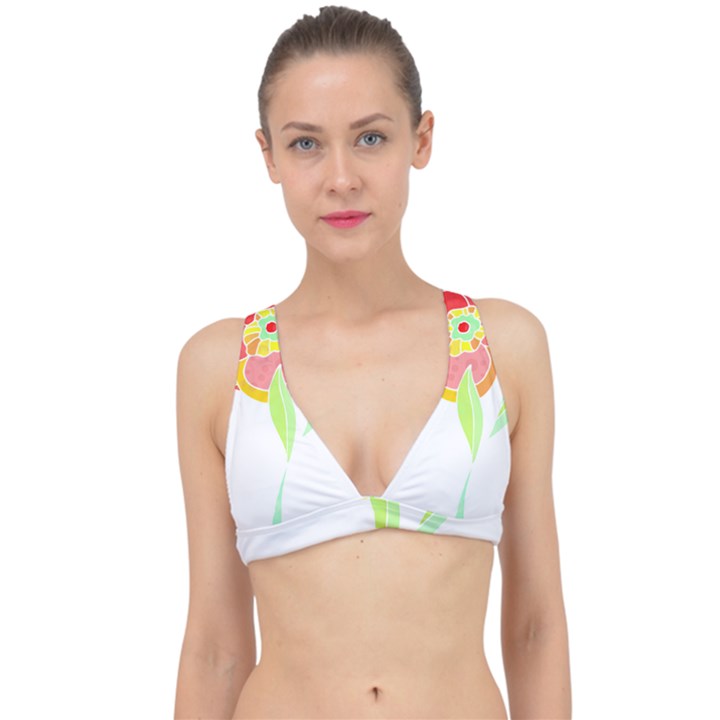 Flowers Art T- Shirtflower T- Shirt (2) Classic Banded Bikini Top