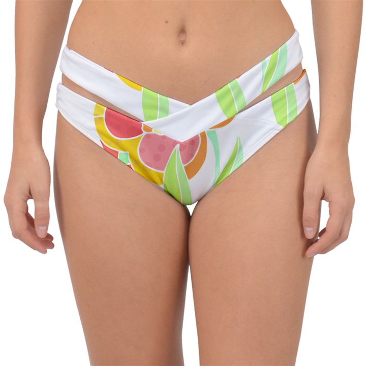 Flowers Art T- Shirtflower T- Shirt (2) Double Strap Halter Bikini Bottom