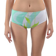 Flowers Art T- Shirtflower T- Shirt (3) Reversible Mid-waist Bikini Bottoms