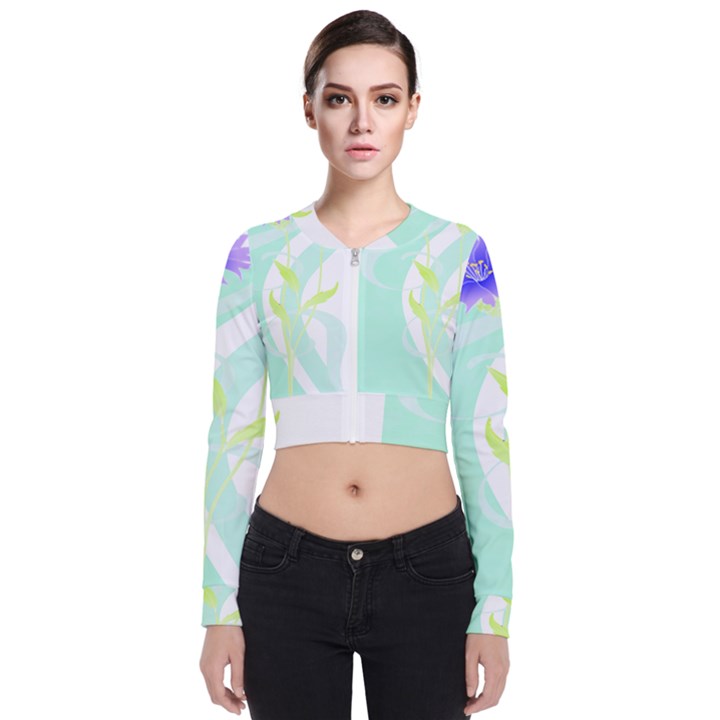 Flowers Art T- Shirtflower T- Shirt (3) Long Sleeve Zip Up Bomber Jacket