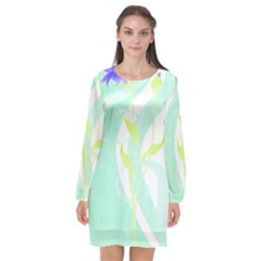 Flowers Art T- Shirtflower T- Shirt (3) Long Sleeve Chiffon Shift Dress  by maxcute