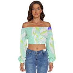 Flowers Art T- Shirtflower T- Shirt (3) Long Sleeve Crinkled Weave Crop Top by maxcute