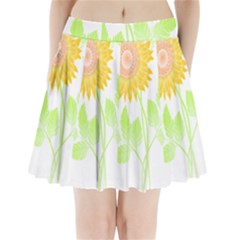 Flowers Art T- Shirtflower T- Shirt Pleated Mini Skirt by maxcute