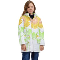 Flowers Art T- Shirtflower T- Shirt Kid s Hooded Longline Puffer Jacket by maxcute