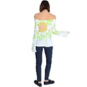 Flowers Art T- Shirtflower T- Shirt Off Shoulder Long Sleeve Top View2