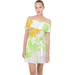 Flowers Art T- Shirtflower T- Shirt Off Shoulder Chiffon Dress by maxcute