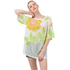 Flowers Art T- Shirtflower T- Shirt Oversized Chiffon Top by maxcute