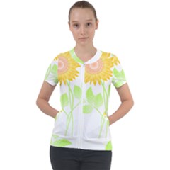 Flowers Art T- Shirtflower T- Shirt Short Sleeve Zip Up Jacket by maxcute