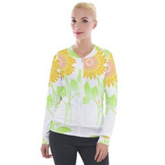 Flowers Art T- Shirtflower T- Shirt Velvet Zip Up Jacket by maxcute