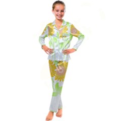 Flowers Art T- Shirtflower T- Shirt Kid s Satin Long Sleeve Pajamas Set by maxcute