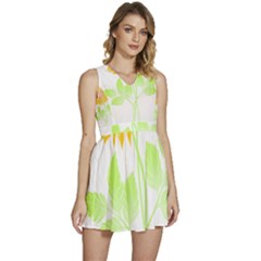 Flowers Art T- Shirtflower T- Shirt Sleeveless High Waist Mini Dress