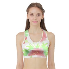 Flowers Art T- Shirtflowers T- Shirt (1) Sports Bra With Border by maxcute