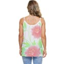 Flowers Art T- Shirtflowers T- Shirt (1) Casual Spaghetti Strap Chiffon Top View4