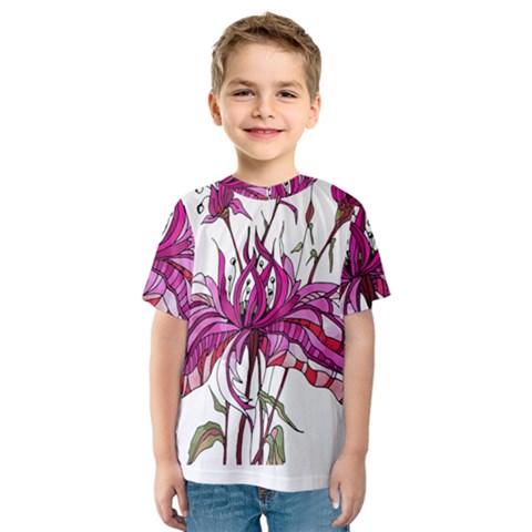 Flowers Art T- Shirtflowers T- Shirt (10) Kids  Sport Mesh Tee by maxcute