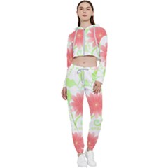 Flowers Art T- Shirtflowers T- Shirt (11) Cropped Zip Up Lounge Set by maxcute